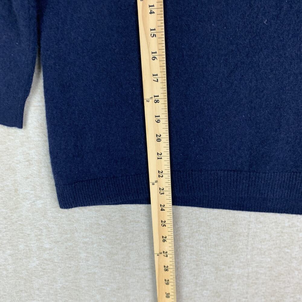 Talbots 100% Pure Cashmere Women’s Sweater Large Navy 3/4 Length Cozy Preppy - Picture 8 of 9